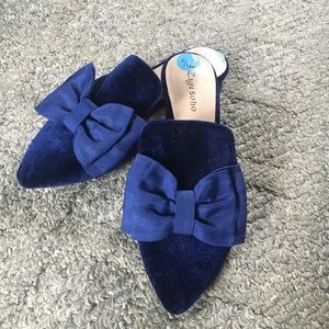 Navy Bow Slides
